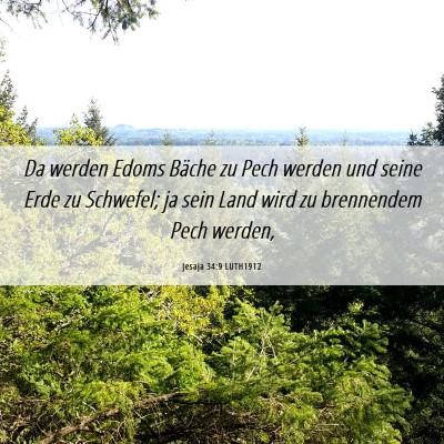 Picture 06 - Jesaja 34:9 LUTH1912 - Da werden Edoms Bäche zu Pech werden und seine - Bible Verse Picture