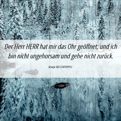 Picture 06 - Jesaja 50:5 LUTH1912 - Der Herr HERR hat mir das Ohr geöffnet; und ich - Bible Verse Picture