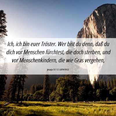 Picture 06 - Jesaja 51:12 LUTH1912 - Ich, ich bin euer Tröster. Wer bist du denn, - Bible Verse Picture