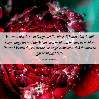 Picture 06 - Jesaja 57:11 LUTH1912 - Vor wem bist du so in Sorge und fürchtest dich - Bible Verse Picture