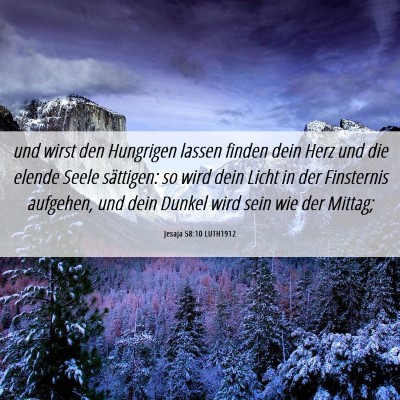 Picture 06 - Jesaja 58:10 LUTH1912 - und wirst den Hungrigen lassen finden dein Herz - Bible Verse Picture