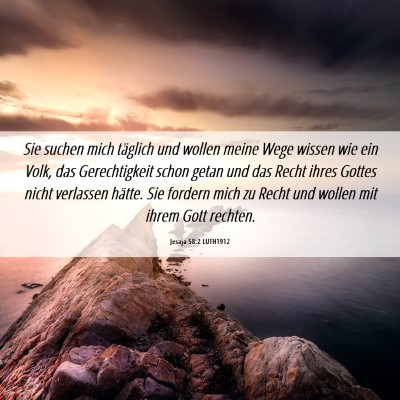 Picture 06 - Jesaja 58:2 LUTH1912 - Sie suchen mich täglich und wollen meine Wege - Bible Verse Picture