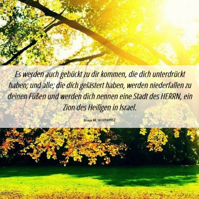 Picture 06 - Jesaja 60:14 LUTH1912 - Es werden auch gebückt zu dir kommen, die dich - Bible Verse Picture