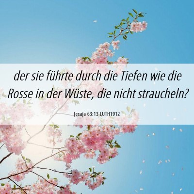 Picture 06 - Jesaja 63:13 LUTH1912 - der sie führte durch die Tiefen wie die Rosse in - Bible Verse Picture