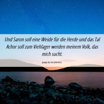 Picture 06 - Jesaja 65:10 LUTH1912 - Und Saron soll eine Weide für die Herde und das - Bible Verse Picture
