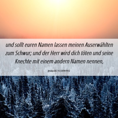 Picture 06 - Jesaja 65:15 LUTH1912 - und sollt euren Namen lassen meinen Auserwählten - Bible Verse Picture