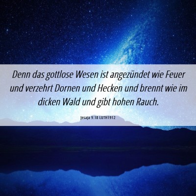 Picture 06 - Jesaja 9:18 LUTH1912 - Denn das gottlose Wesen ist angezündet wie Feuer - Bible Verse Picture