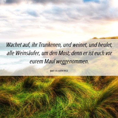 Picture 06 - Joel 1:5 LUTH1912 - Wachet auf, ihr Trunkenen, und weinet, und - Bible Verse Picture
