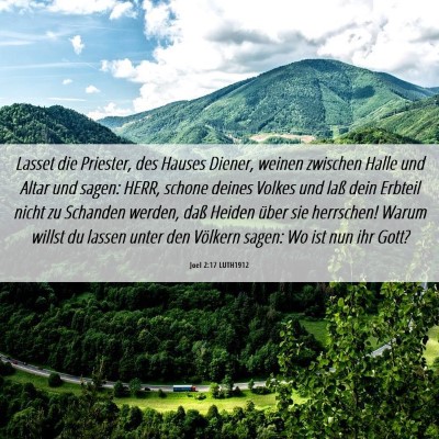 Picture 06 - Joel 2:17 LUTH1912 - Lasset die Priester, des Hauses Diener, weinen - Bible Verse Picture