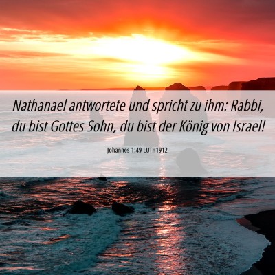 Picture 06 - Johannes 1:49 LUTH1912 - Nathanael antwortete und spricht zu ihm: Rabbi, - Bible Verse Picture