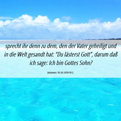 Picture 06 - Johannes 10:36 LUTH1912 - sprecht ihr denn zu dem, den der Vater geheiligt - Bible Verse Picture