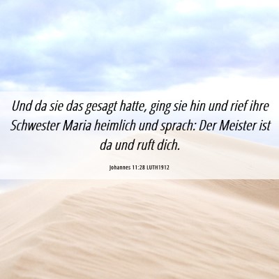 Picture 06 - Johannes 11:28 LUTH1912 - Und da sie das gesagt hatte, ging sie hin und - Bible Verse Picture