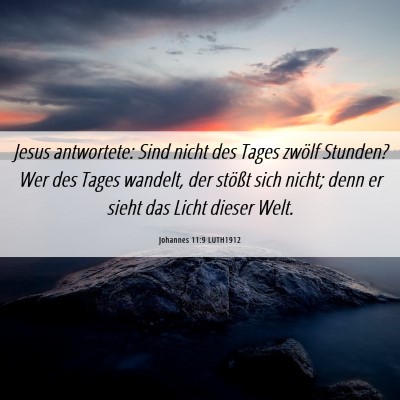 Picture 06 - Johannes 11:9 LUTH1912 - Jesus antwortete: Sind nicht des Tages zwölf - Bible Verse Picture