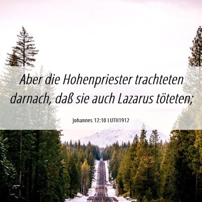 Picture 06 - Johannes 12:10 LUTH1912 - Aber die Hohenpriester trachteten darnach, daß - Bible Verse Picture