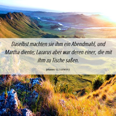 Picture 06 - Johannes 12:2 LUTH1912 - Daselbst machten sie ihm ein Abendmahl, und - Bible Verse Picture