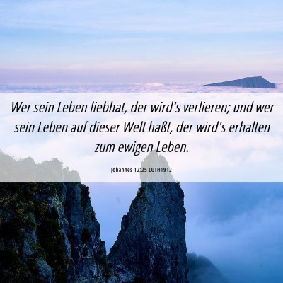 Picture 06 - Johannes 12:25 LUTH1912 - Wer sein Leben liebhat, der wird's verlieren; und - Bible Verse Picture