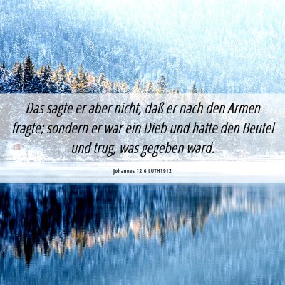 Picture 06 - Johannes 12:6 LUTH1912 - Das sagte er aber nicht, daß er nach den Armen - Bible Verse Picture