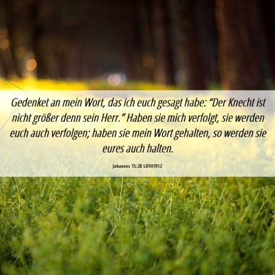 Picture 06 - Johannes 15:20 LUTH1912 - Gedenket an mein Wort, das ich euch gesagt habe: - Bible Verse Picture