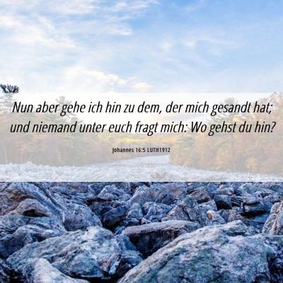 Picture 06 - Johannes 16:5 LUTH1912 - Nun aber gehe ich hin zu dem, der mich gesandt - Bible Verse Picture