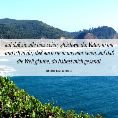 Picture 06 - Johannes 17:21 LUTH1912 - auf daß sie alle eins seien, gleichwie du, - Bible Verse Picture