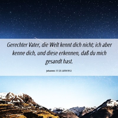 Picture 06 - Johannes 17:25 LUTH1912 - Gerechter Vater, die Welt kennt dich nicht; ich - Bible Verse Picture
