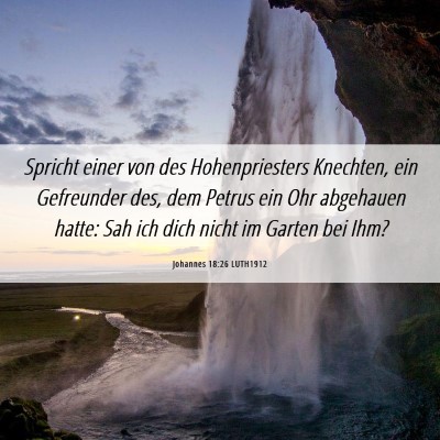 Picture 06 - Johannes 18:26 LUTH1912 - Spricht einer von des Hohenpriesters Knechten, - Bible Verse Picture