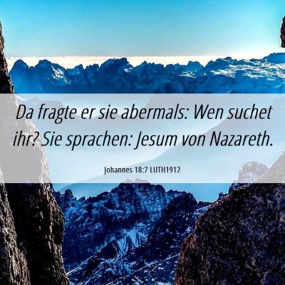 Picture 06 - Johannes 18:7 LUTH1912 - Da fragte er sie abermals: Wen suchet ihr? Sie - Bible Verse Picture