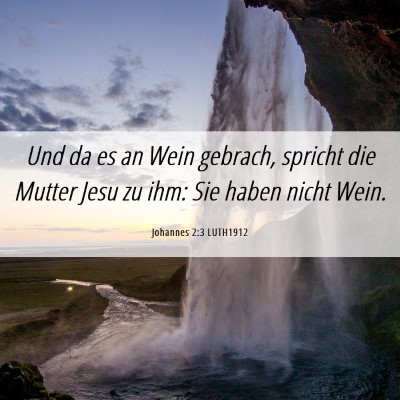 Picture 06 - Johannes 2:3 LUTH1912 - Und da es an Wein gebrach, spricht die Mutter - Bible Verse Picture