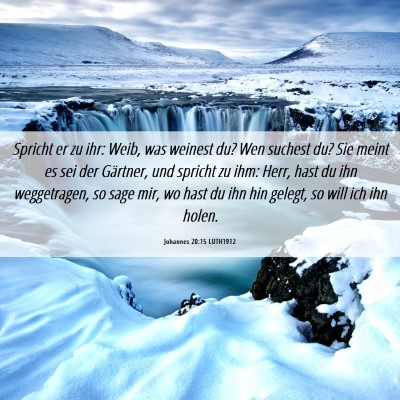 Picture 06 - Johannes 20:15 LUTH1912 - Spricht er zu ihr: Weib, was weinest du? Wen - Bible Verse Picture