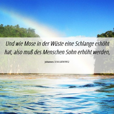 Picture 06 - Johannes 3:14 LUTH1912 - Und wie Mose in der Wüste eine Schlange erhöht - Bible Verse Picture