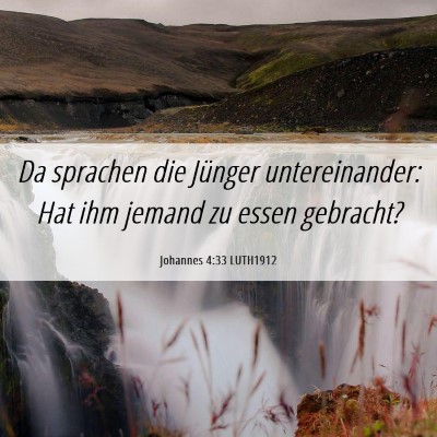 Picture 06 - Johannes 4:33 LUTH1912 - Da sprachen die Jünger untereinander: Hat ihm - Bible Verse Picture