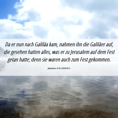 Picture 06 - Johannes 4:45 LUTH1912 - Da er nun nach Galiläa kam, nahmen ihn die - Bible Verse Picture