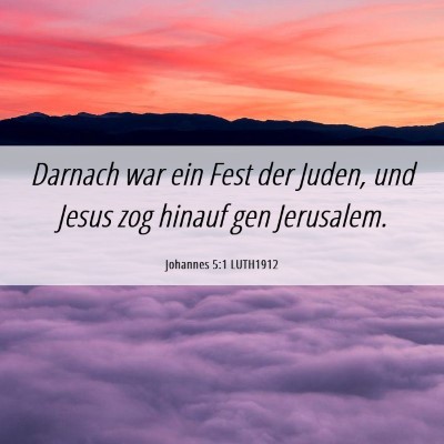 Picture 06 - Johannes 5:1 LUTH1912 - Darnach war ein Fest der Juden, und Jesus zog - Bible Verse Picture