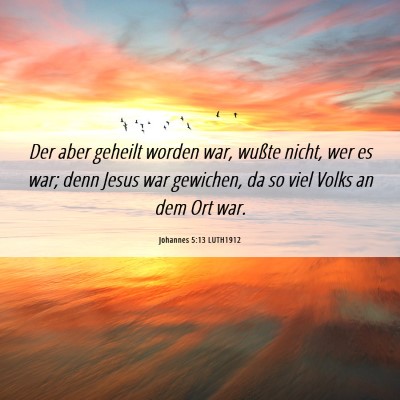 Picture 06 - Johannes 5:13 LUTH1912 - Der aber geheilt worden war, wußte nicht, wer es - Bible Verse Picture