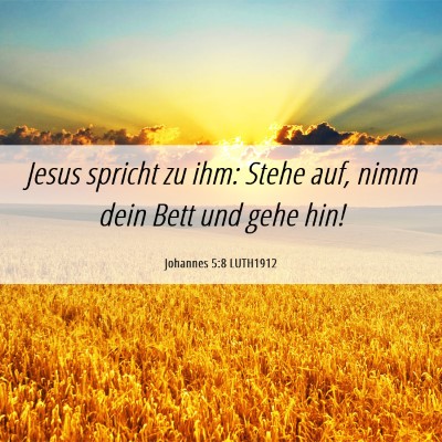 Picture 06 - Johannes 5:8 LUTH1912 - Jesus spricht zu ihm: Stehe auf, nimm dein Bett - Bible Verse Picture