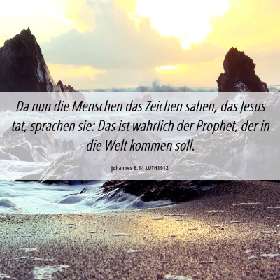 Picture 06 - Johannes 6:14 LUTH1912 - Da nun die Menschen das Zeichen sahen, das Jesus - Bible Verse Picture