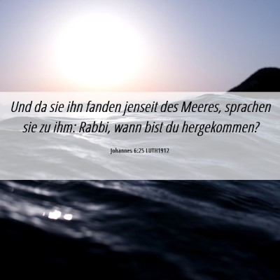 Picture 06 - Johannes 6:25 LUTH1912 - Und da sie ihn fanden jenseit des Meeres, - Bible Verse Picture