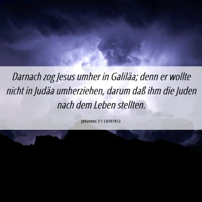 Picture 06 - Johannes 7:1 LUTH1912 - Darnach zog Jesus umher in Galiläa; denn er - Bible Verse Picture