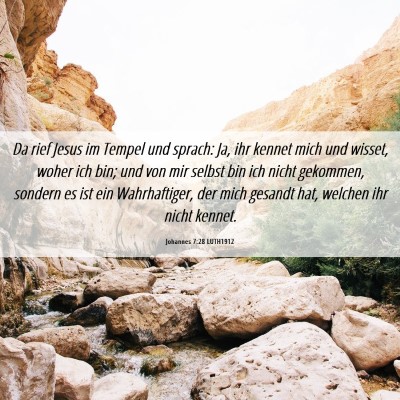 Picture 06 - Johannes 7:28 LUTH1912 - Da rief Jesus im Tempel und sprach: Ja, ihr - Bible Verse Picture