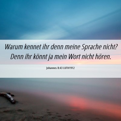 Picture 06 - Johannes 8:43 LUTH1912 - Warum kennet ihr denn meine Sprache nicht? Denn - Bible Verse Picture