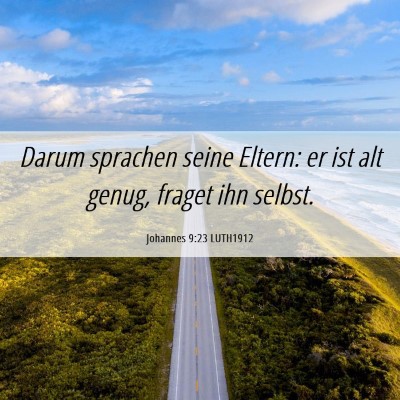 Picture 06 - Johannes 9:23 LUTH1912 - Darum sprachen seine Eltern: er ist alt genug, - Bible Verse Picture