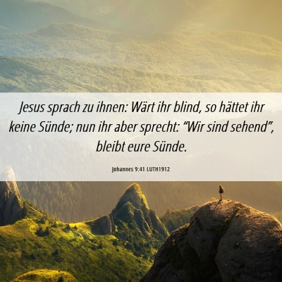Picture 06 - Johannes 9:41 LUTH1912 - Jesus sprach zu ihnen: Wärt ihr blind, so - Bible Verse Picture