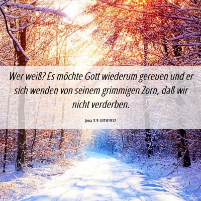 Picture 06 - Jona 3:9 LUTH1912 - Wer weiß? Es möchte Gott wiederum gereuen und - Bible Verse Picture