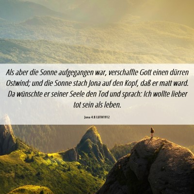 Picture 06 - Jona 4:8 LUTH1912 - Als aber die Sonne aufgegangen war, verschaffte - Bible Verse Picture
