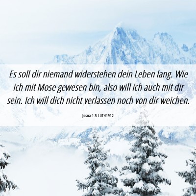 Picture 06 - Josua 1:5 LUTH1912 - Es soll dir niemand widerstehen dein Leben lang. - Bible Verse Picture