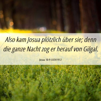 Picture 06 - Josua 10:9 LUTH1912 - Also kam Josua plötzlich über sie; denn die - Bible Verse Picture