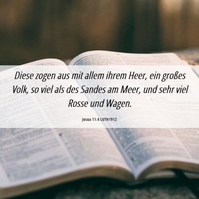 Picture 06 - Josua 11:4 LUTH1912 - Diese zogen aus mit allem ihrem Heer, ein großes - Bible Verse Picture