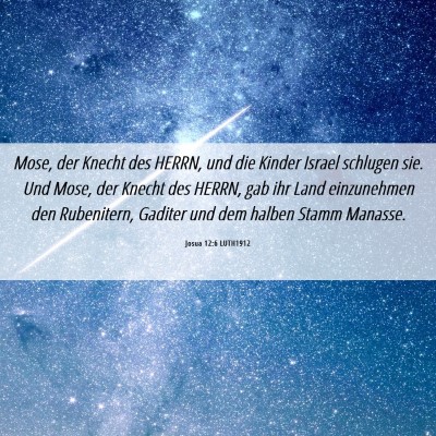 Picture 06 - Josua 12:6 LUTH1912 - Mose, der Knecht des HERRN, und die Kinder Israel - Bible Verse Picture