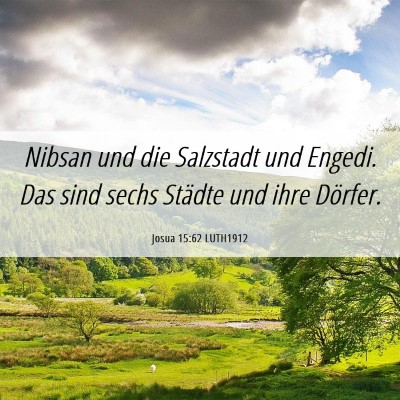 Picture 06 - Josua 15:62 LUTH1912 - Nibsan und die Salzstadt und Engedi. Das sind - Bible Verse Picture