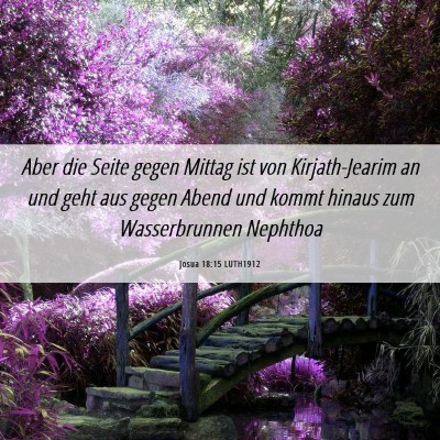 Picture 06 - Josua 18:15 LUTH1912 - Aber die Seite gegen Mittag ist von - Bible Verse Picture